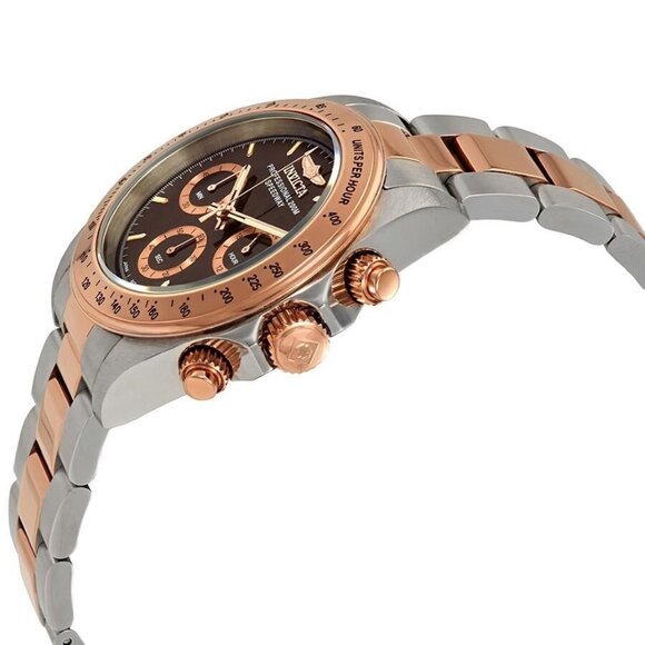 NWT Authentic Invicta Speedway Chronograph Brown Dial Two-tone Men's Watch - Picture 2 of 3